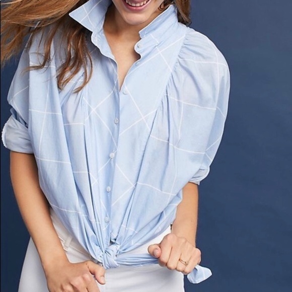 Maeve Tops - Anthropologie Maeve Windowpane Button Down